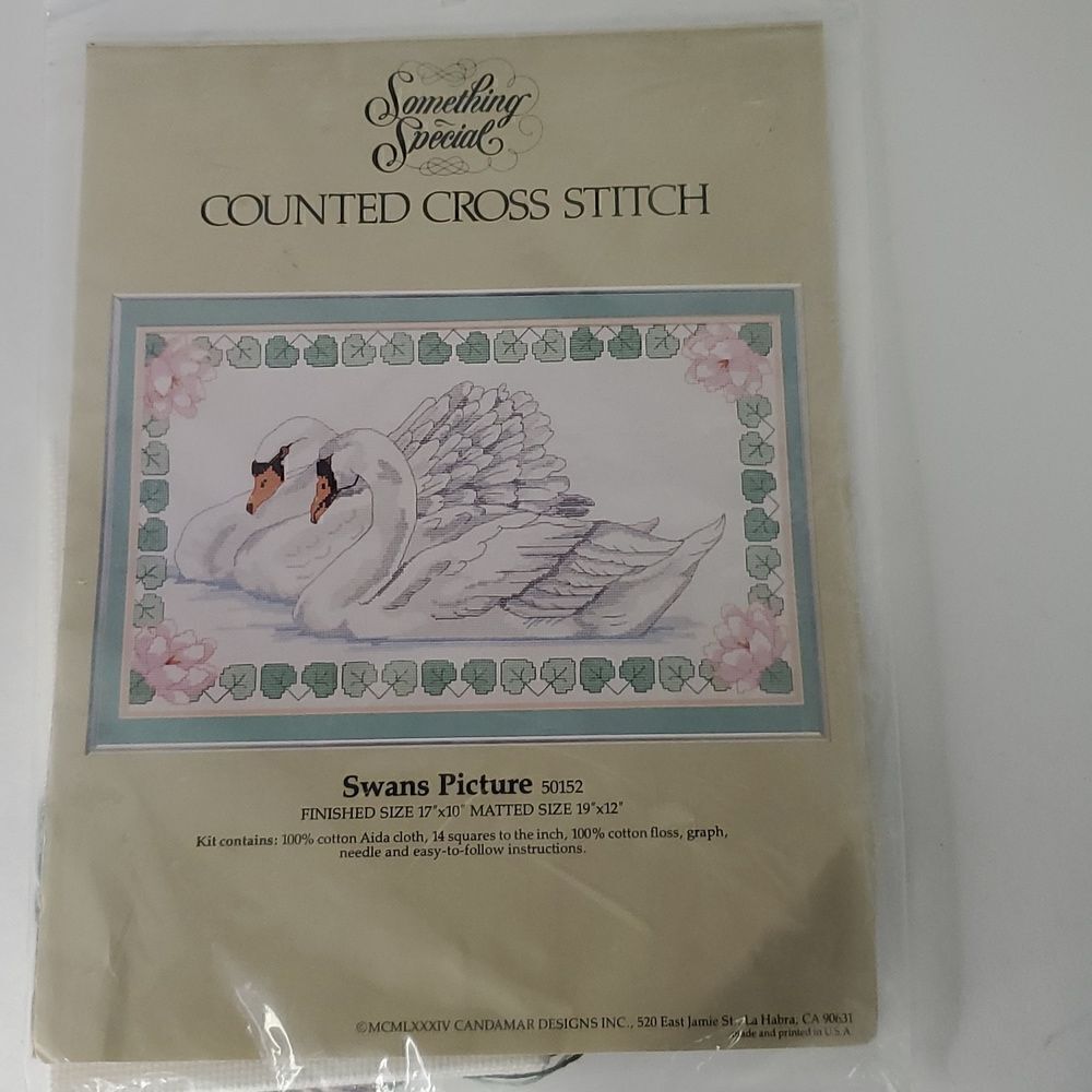 Vintage Something Special Counted Cross Stitch Kit Swans Picture #50152